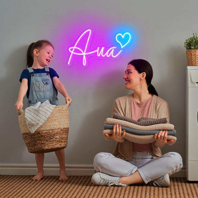 Name with Heart Neon Sign