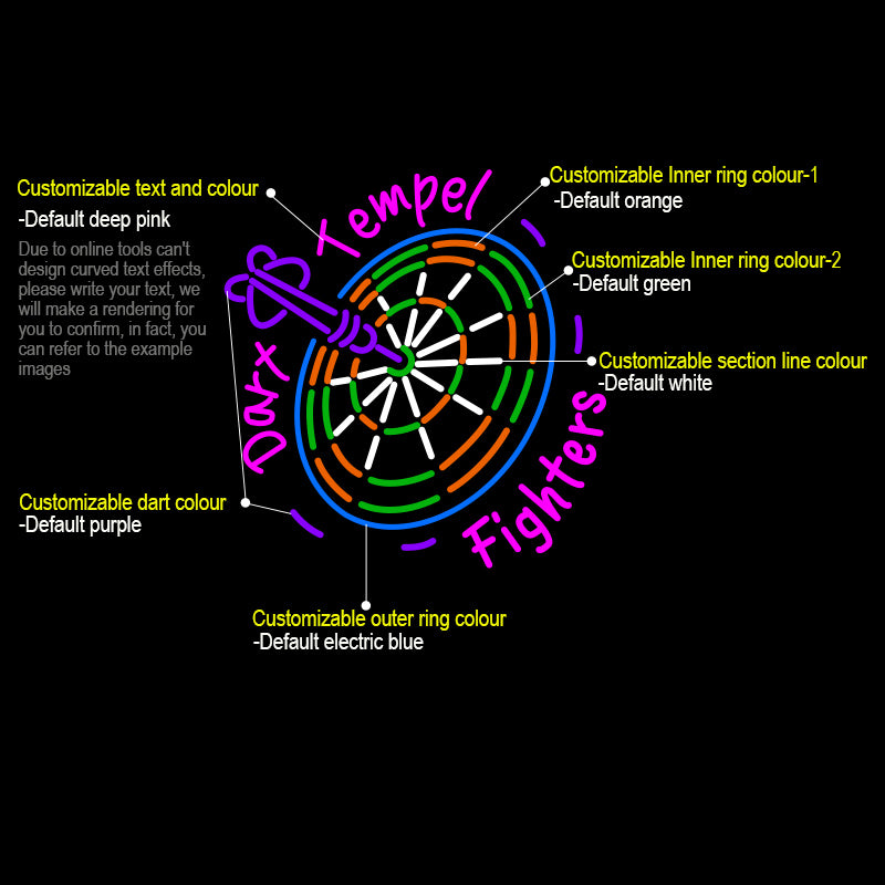 Customisable Dart Board Neon Sign