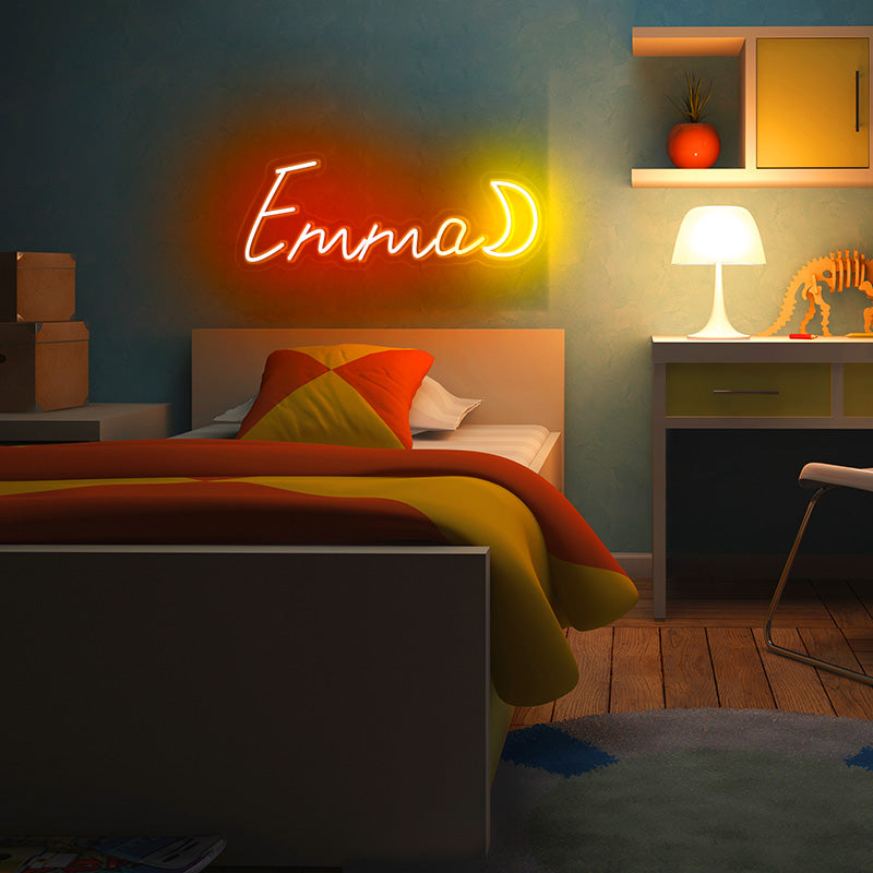 Name with Moon Neon Sign