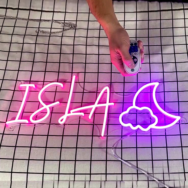 Name with Night Sky Neon Light