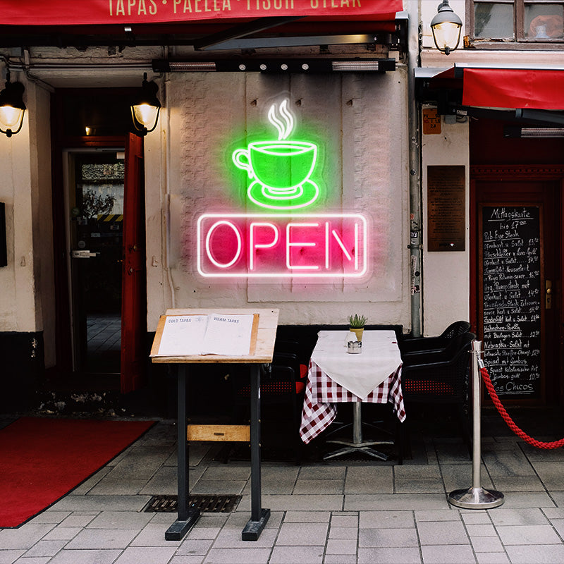 Coffee Cup Open Sign