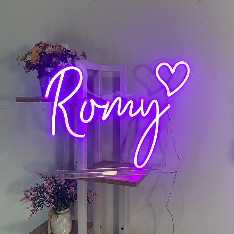 Name with Heart Neon Sign