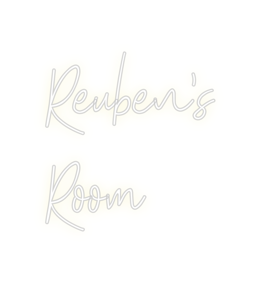Custom neon sign Reuben’s 
Room