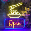 Open LED Neon Sign With Ramen Noodles