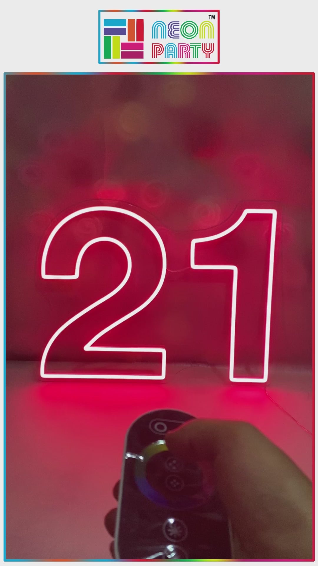 21st birthday neon sign