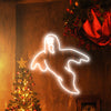 Small blue ghost halloween neon