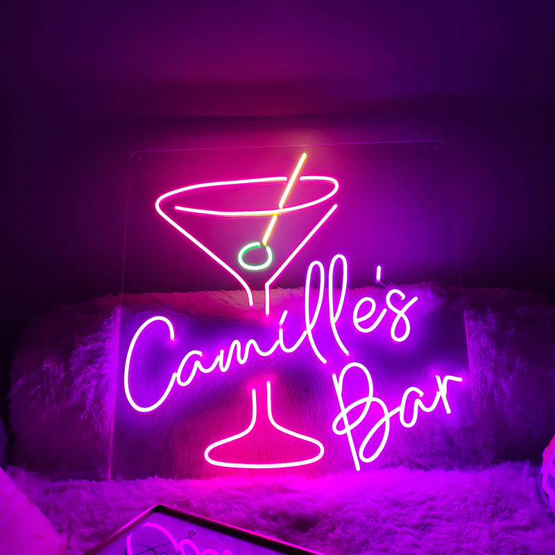 Cocktail neon bar name signs